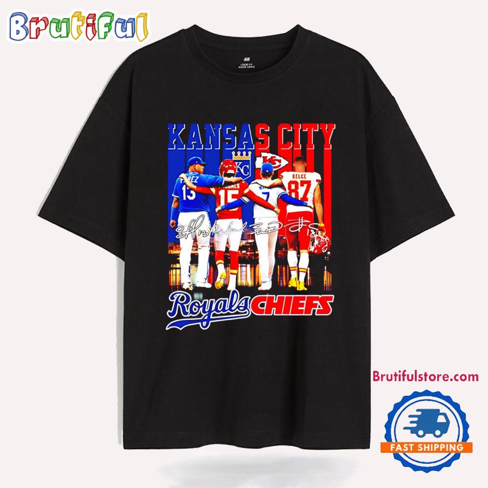 Kansas City Royals and Chiefs Behind Signature T Shirt