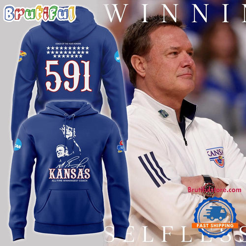 Kansas Jayhawks Basketball Special The Winningest Coach Signature Hoodie T-Shirt