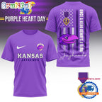 Kansas Jayhawks NCAA National Purple Heart Day Unisex 3D Shirt Hoodie T-Shirt