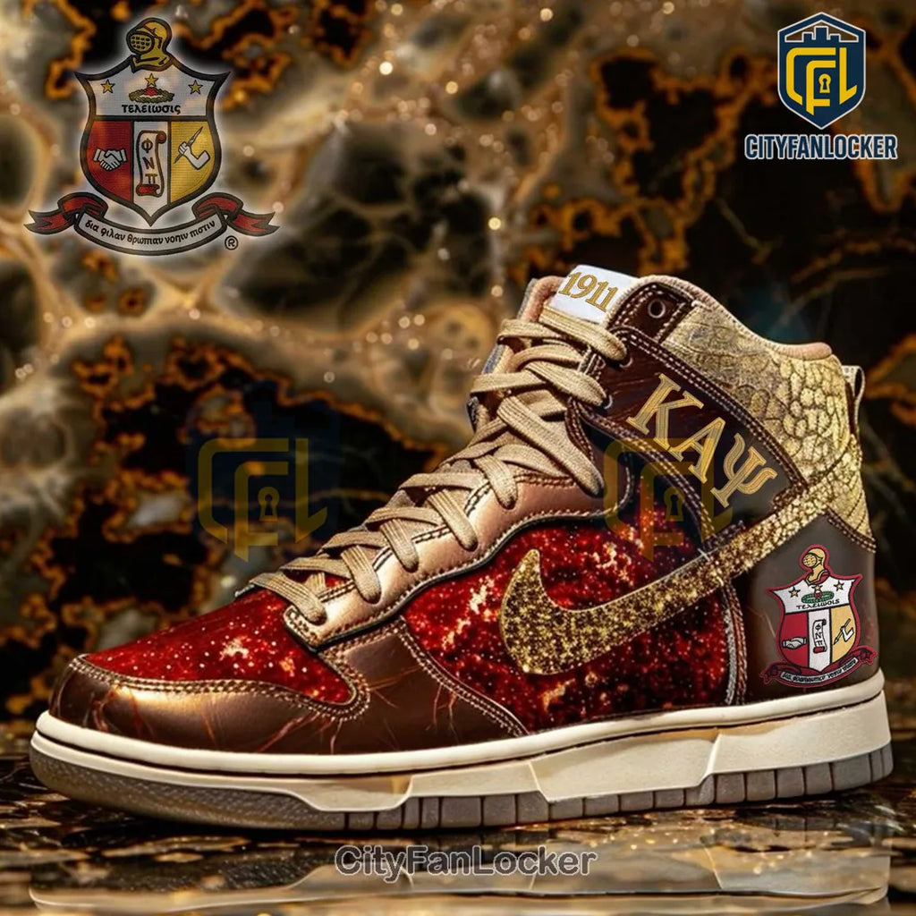 Kappa Alpha Psi 1911 Edition Crimson Gold Air Jordan 1 Sneakers