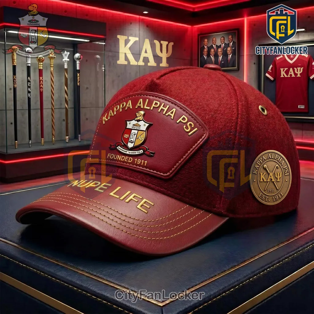 Kappa Alpha Psi Founded 1911 Nupe Life Crimson Adjustable Cap