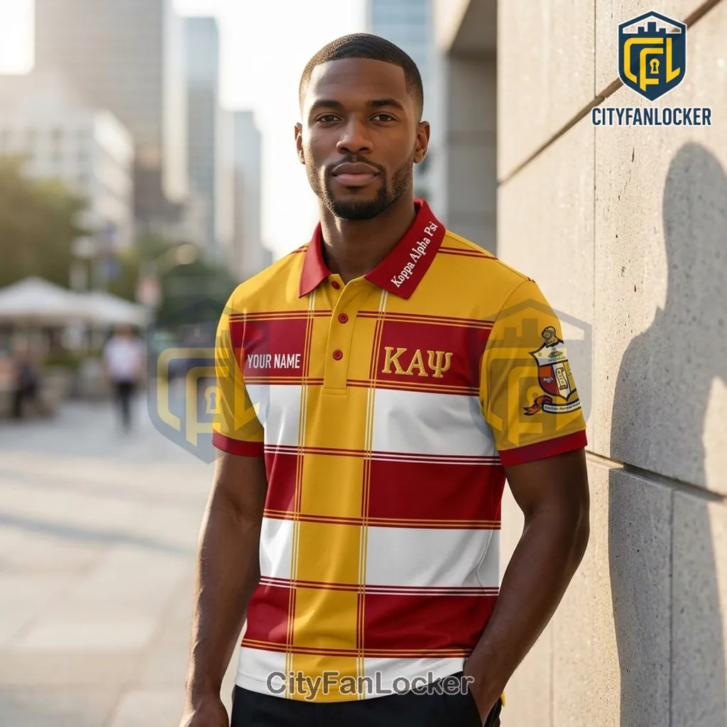 Kappa Alpha Psi Fraternity Crimson and Gold Polo Shirt