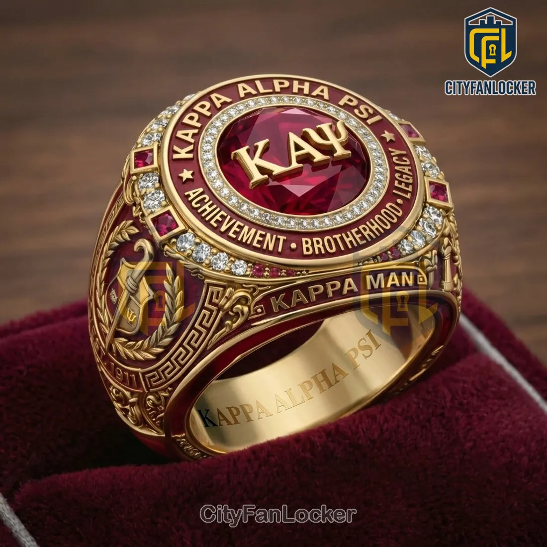 Kappa Alpha Psi Fraternity Gold Plated Ring