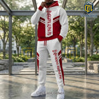 Kappa Alpha Psi Red White Embroidered Logo Pullover Hoodie and Jogger Set