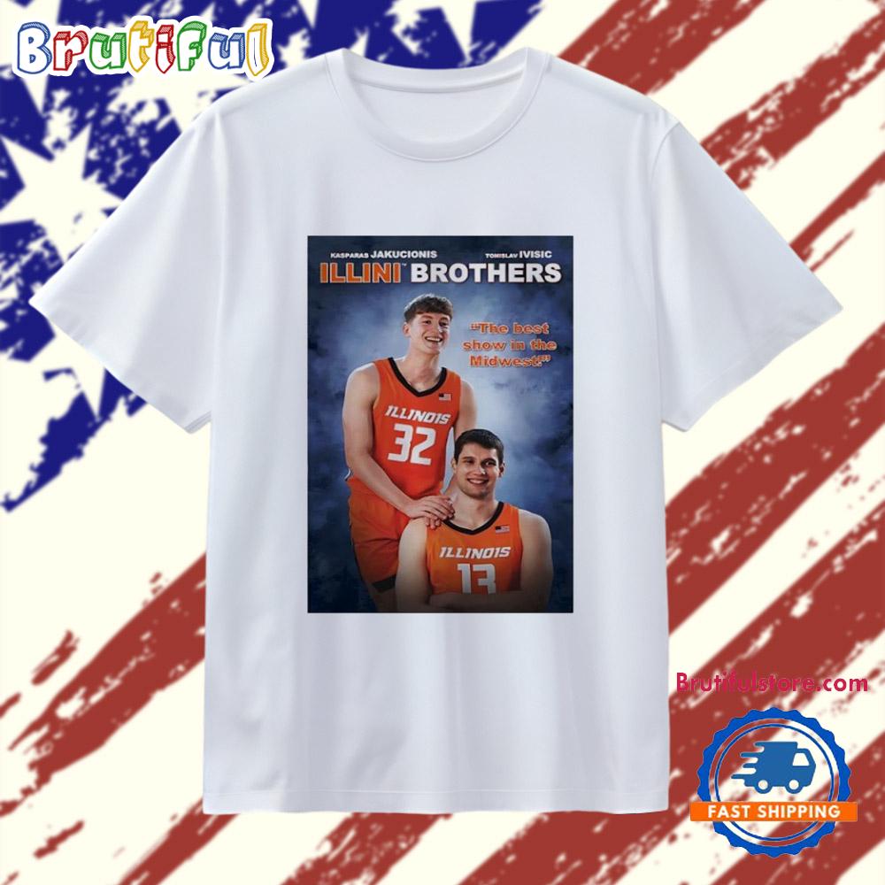 Kasparas Jakucionis and Tomislav Ivisic Illini Step Brothers T Shirt