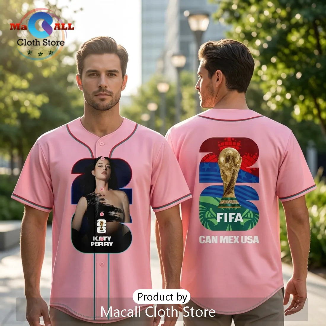Katy Perry x World Cup 2026 Pink FIFA CAN MEX USA Host Baseball Jersey