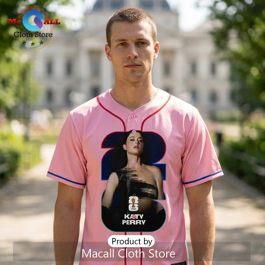 Katy Perry x World Cup 2026 Pink FIFA CAN MEX USA Host Baseball Jersey