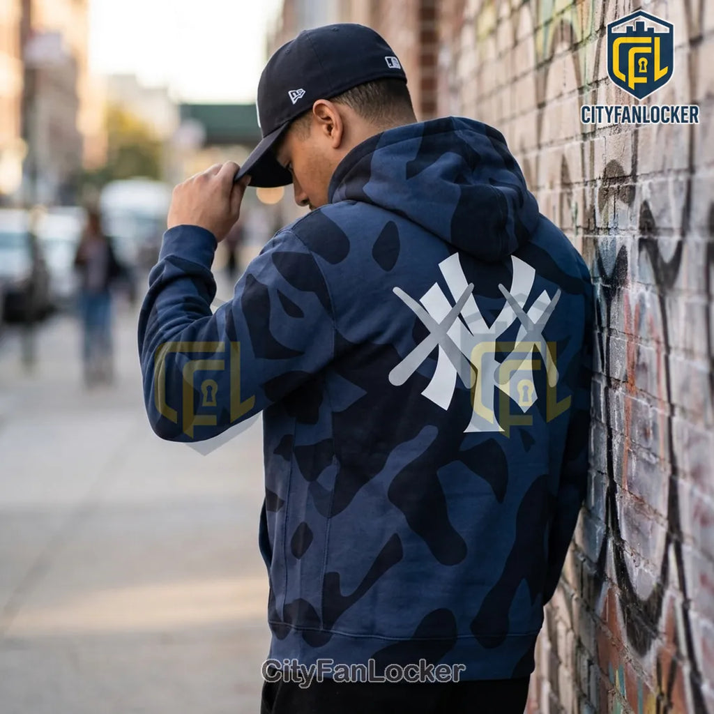 Kaws x New York Yankees Camouflage Pullover Hoodie