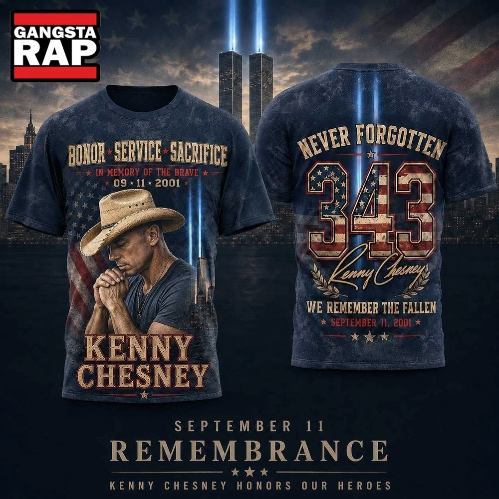 Kenny Chesney Cowboy Prayer 911 Tribute 3D Shirt