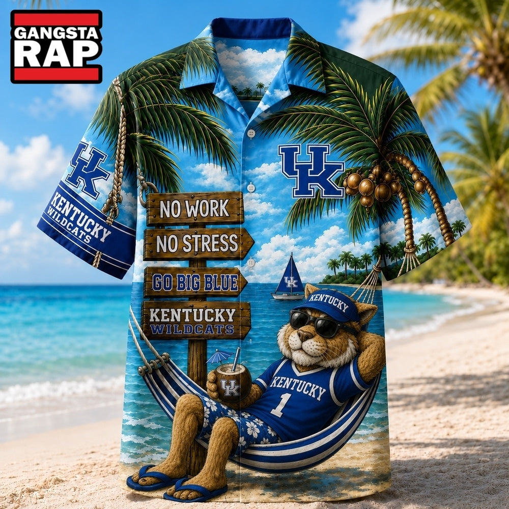 Kentucky Wildcats NCAA No Work No Stress Hawaiian Shirt