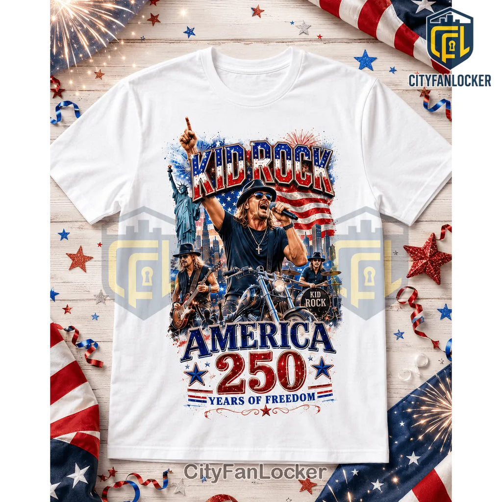 Kid Rock America 250 Years of Freedom Patriotic Crewneck Shirt
