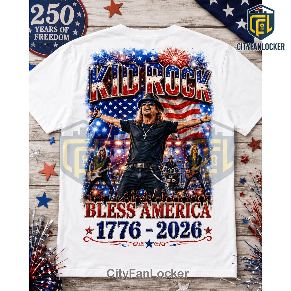 Kid Rock America 250 Years of Freedom Patriotic Crewneck Shirt