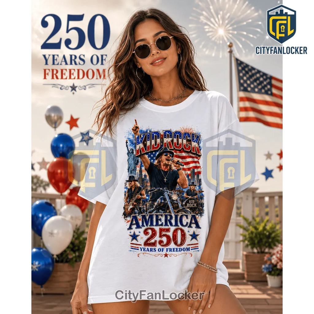 Kid Rock America 250 Years of Freedom Patriotic Crewneck Shirt