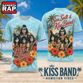 Kiss Band Hawaiian Vibes Tropical Floral Portrait 2026 3D Shirt Hoodie T-Shirt