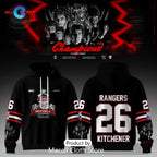 Kitchener Rangers 2026 Memorial Cup Champions Black Hockey Hoodie