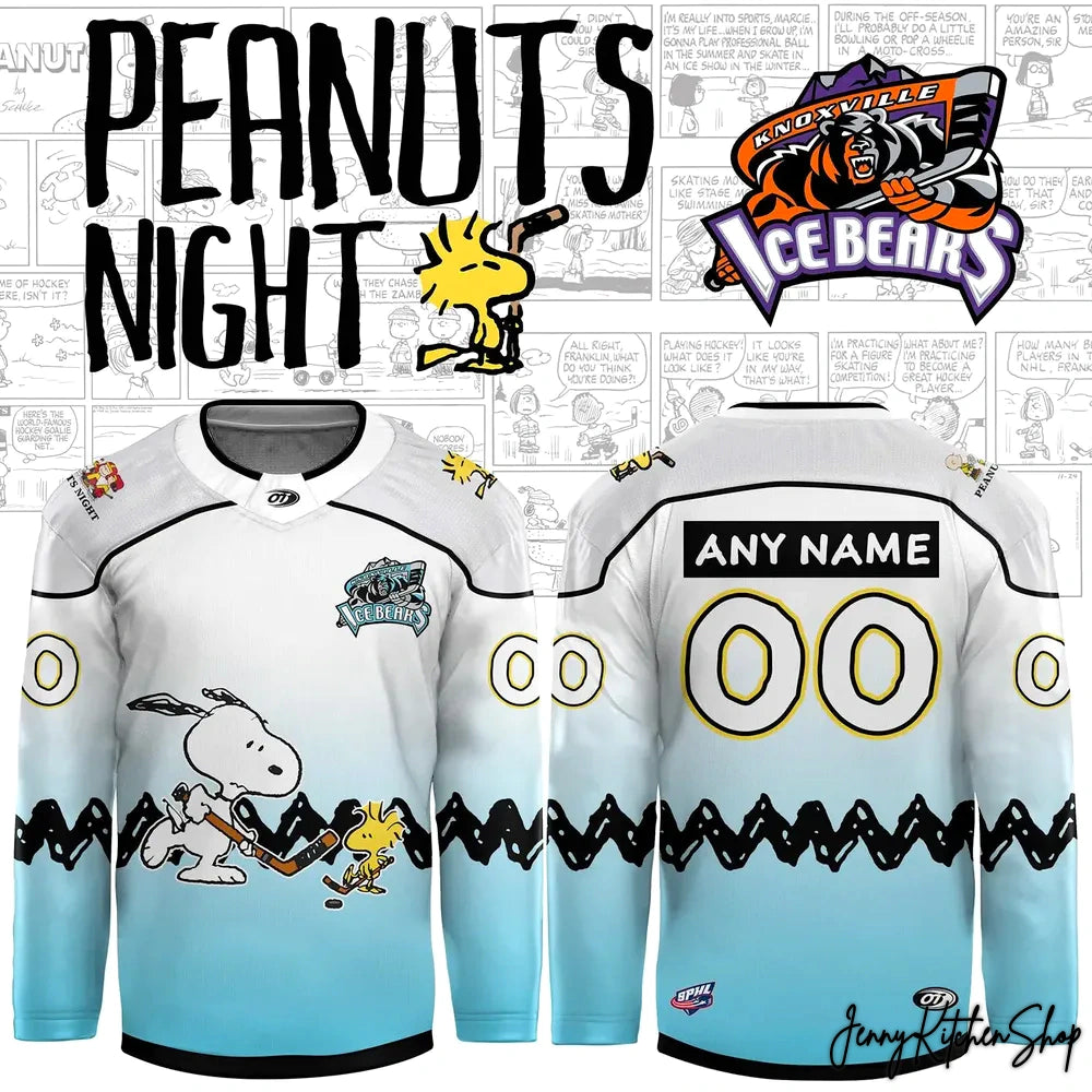 Knoxville Ice Bears Peanuts Night Limited Hockey Jersey