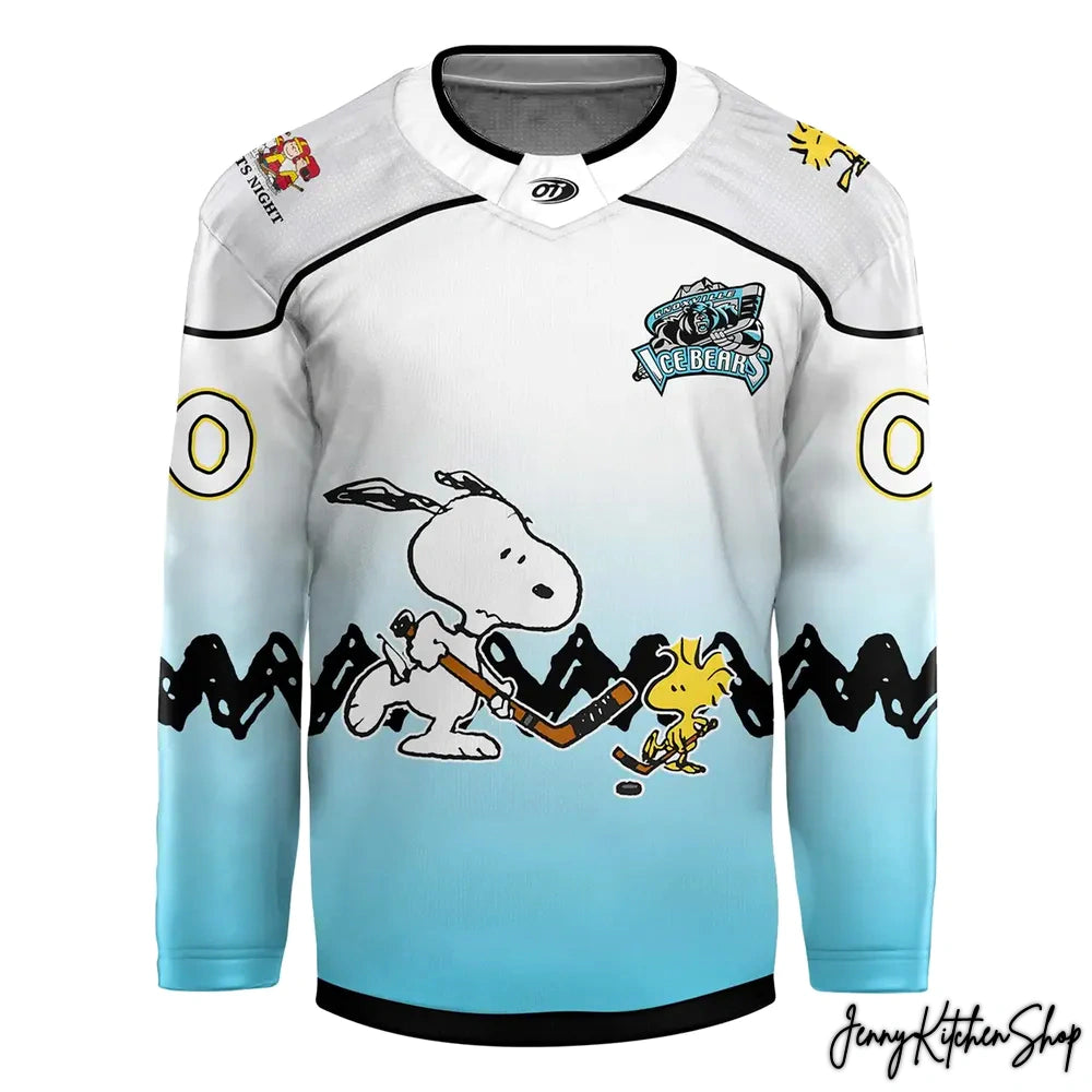 Knoxville Ice Bears Peanuts Night Limited Hockey Jersey