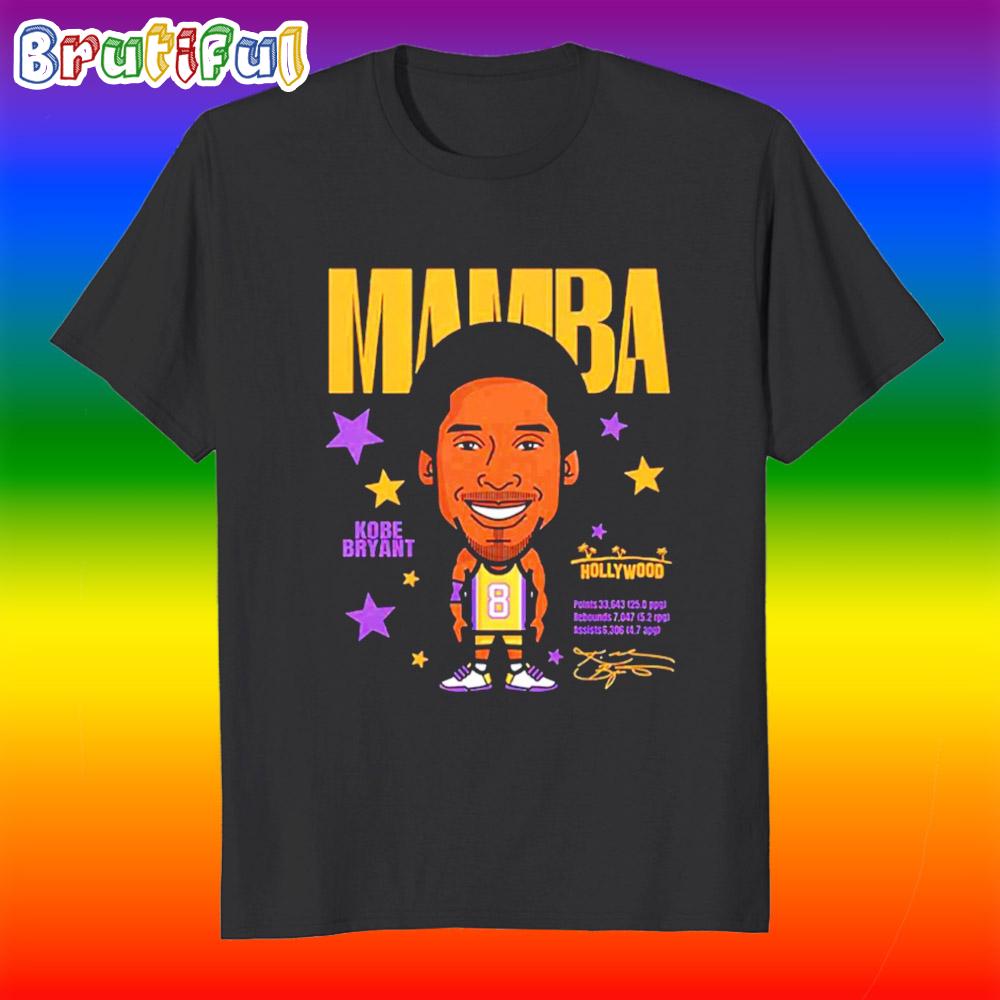 Kobe Bryant Los Angeles Lakers Mamba Signature Caricature T Shirt