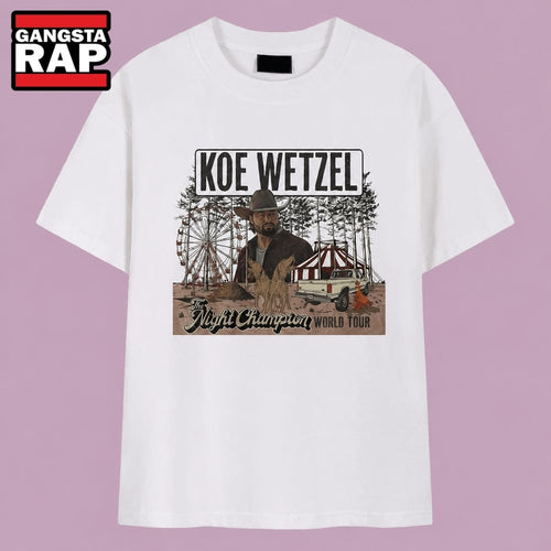 Koe Wetzel The Night Champion World Tour Vintage Country Rock T Shirt, Music 2D Shirt