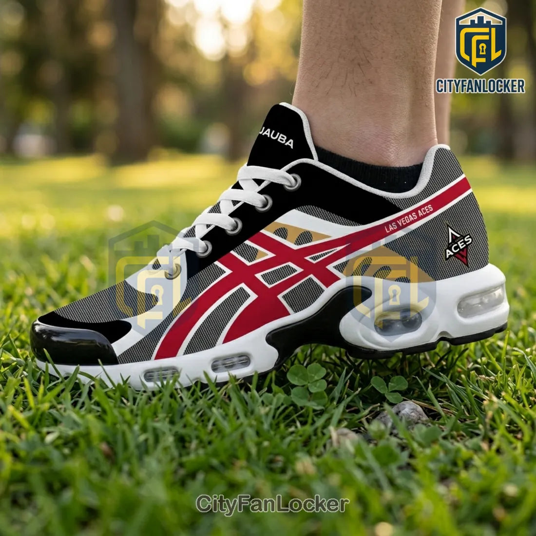 Las Vegas Aces WNBA Black and Red Air Max Plus Sneakers