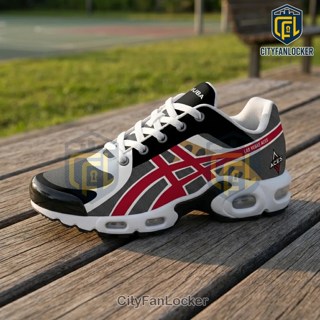 Las Vegas Aces WNBA Black and Red Air Max Plus Sneakers