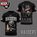 Las Vegas Raiders NFL 9 11 25th Anniversary Never Forget Memorial 3D T Shirt, Football New Design Shirt