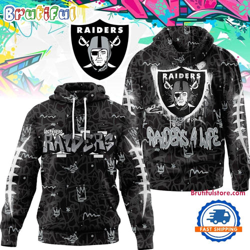 Las Vegas Raiders NFL Special Graffiti My Team 4 Life All Over Print Hoodie Shirt