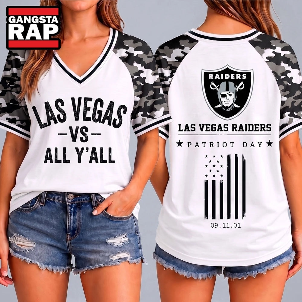 Las Vegas Raiders NFL vs All Y’ All United We Stand V Neck T Shirt