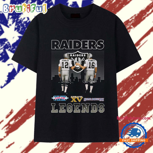 Las Vegas Raiders Stabler Plunkett Football Legends 2025 T Shirt