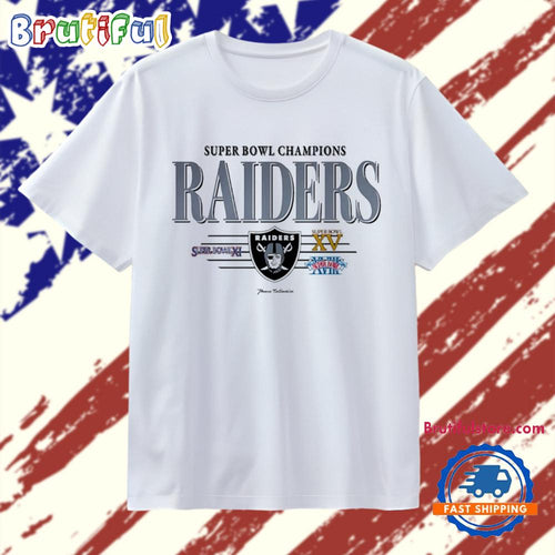 Las Vegas Raiders Super Bowl Champions XI XV XVIII vintage T Shirt