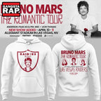 Las Vegas Raiders x Bruno Mars The Romantic Tour White Hoodie T-Shirt