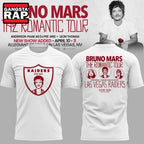 Las Vegas Raiders x Bruno Mars The Romantic Tour White Hoodie T-Shirt