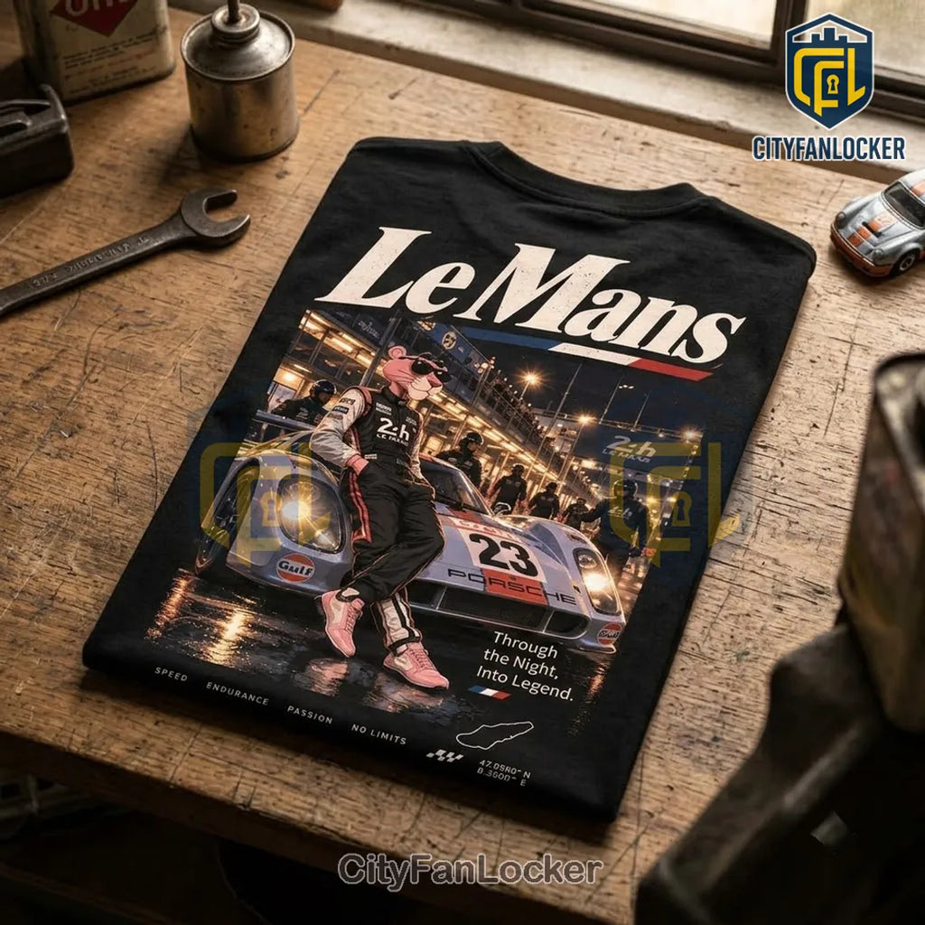 Le Mans Pink Panther Vintage Black T-Shirt