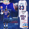 LeBron James Philadelphia 76ers 2026 Signatures Print White Basketball Jersey