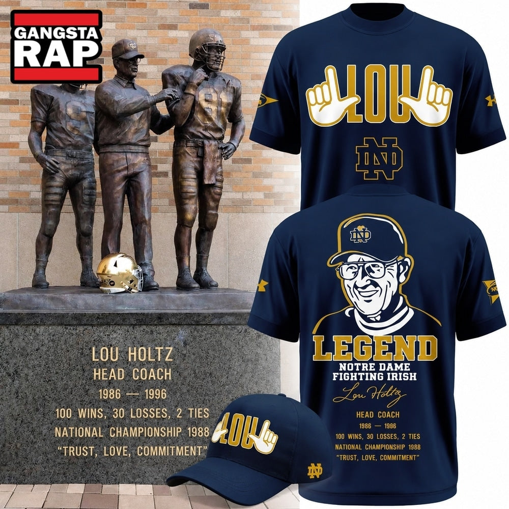 Legend Lou Holtz Notre Dame Fighting Irish Football 2026 T Shirt
