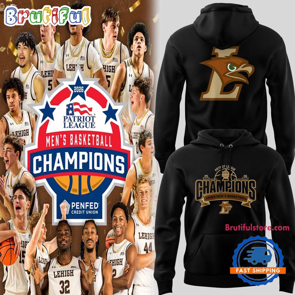 Lehigh Mountain Hawks Men’s Basketball 2026 Patriot League Champions Limited Edition Black Hoodie T-Shirt