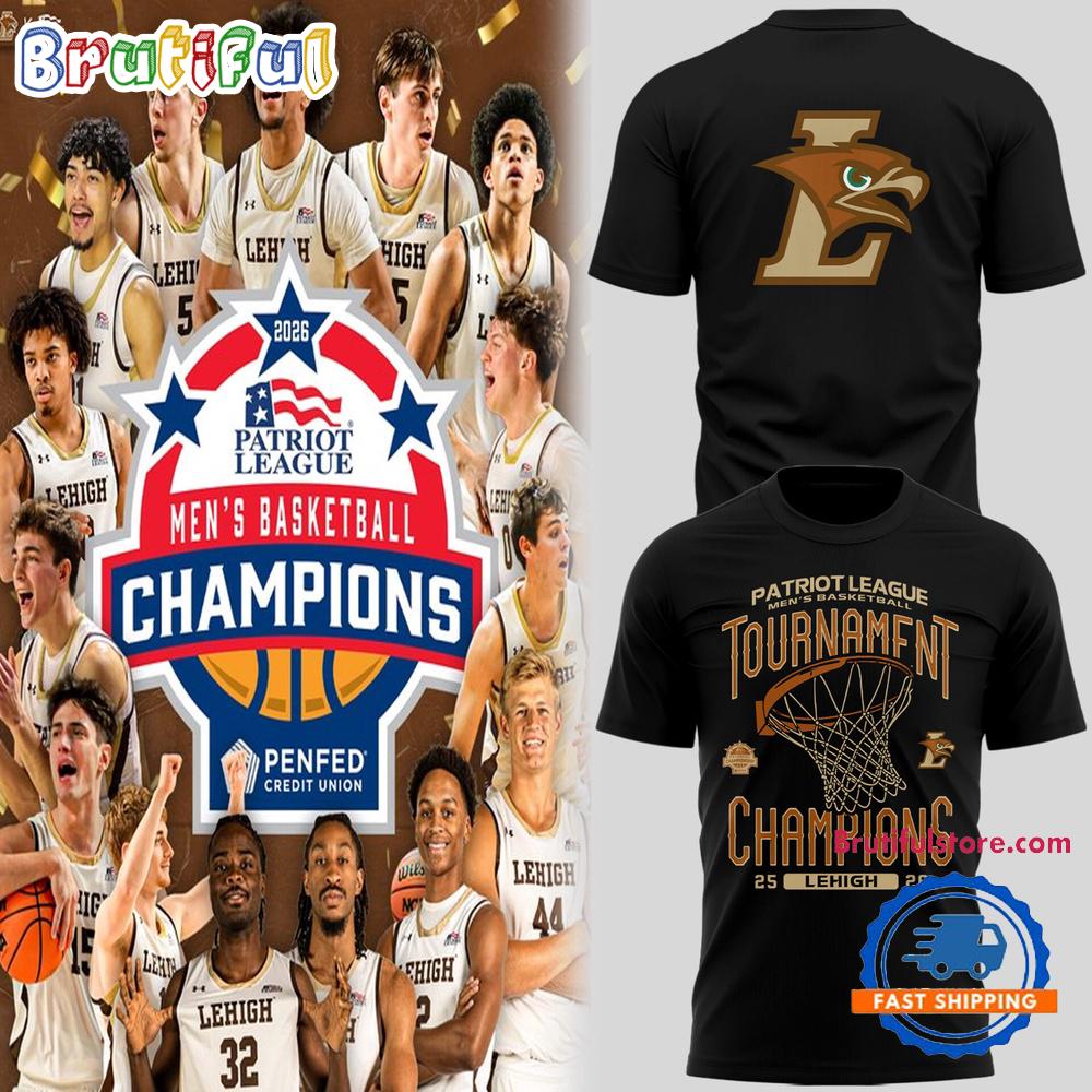 Lehigh Mountain Hawks Men’s Basketball 2026 Patriot League Champions Limited Edition Black Hoodie T-Shirt