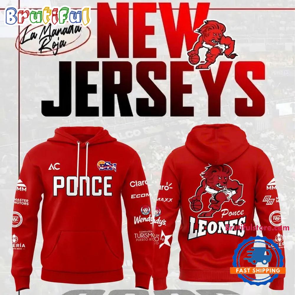 Leones de Ponce BSN 2026 Red Hoodie Shirt