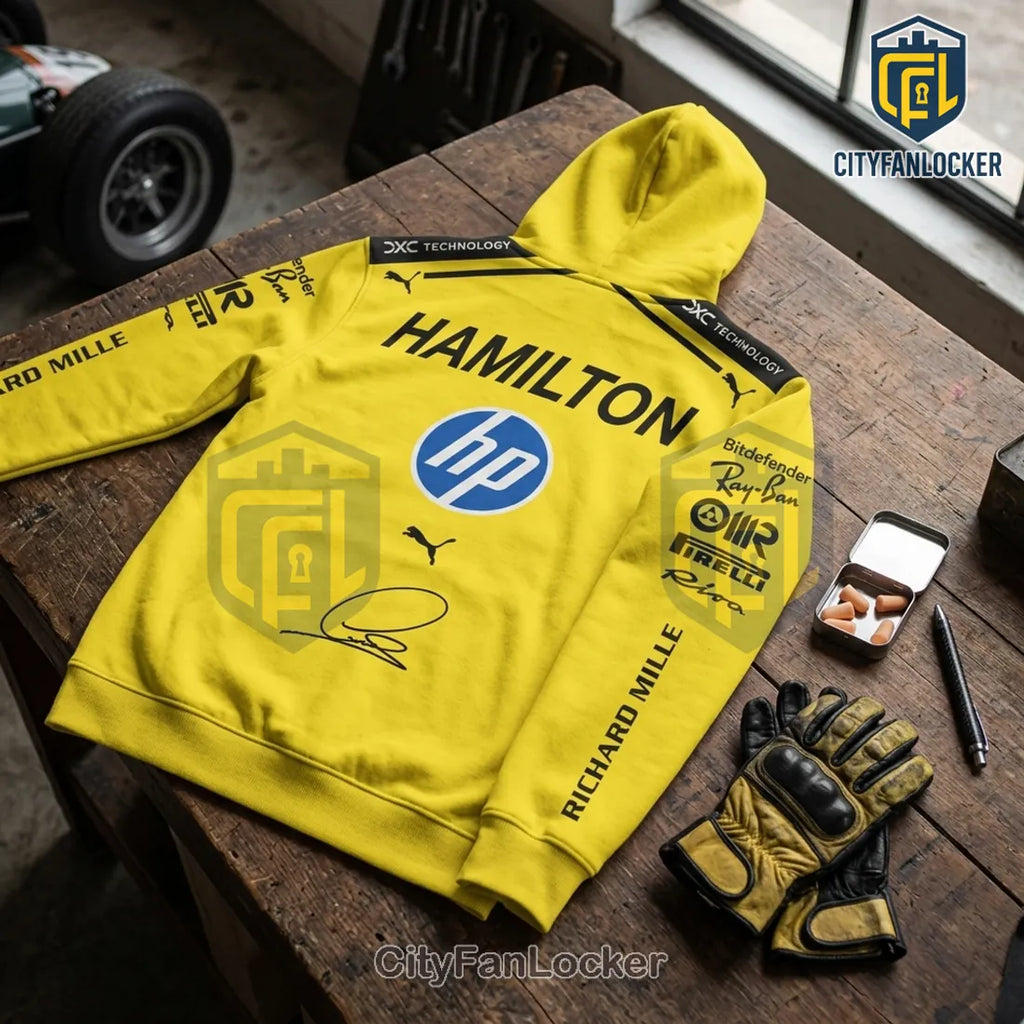 Lewis Hamilton Ferrari 2026 Collection Yellow Hoodie
