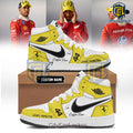 Lewis Hamilton Ferrari Yellow Air Jordan 1 High Top Sneakers