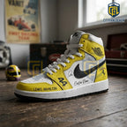 Lewis Hamilton Ferrari Yellow Air Jordan 1 High Top Sneakers