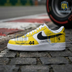 Lewis Hamilton Ferrari Yellow Custom Name Air Force 1 Sneakers