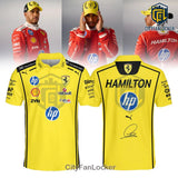 Lewis Hamilton Scuderia Ferrari 2026 Yellow Polo Shirt