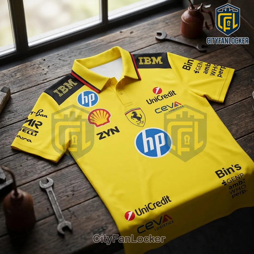 Lewis Hamilton Scuderia Ferrari 2026 Yellow Polo Shirt