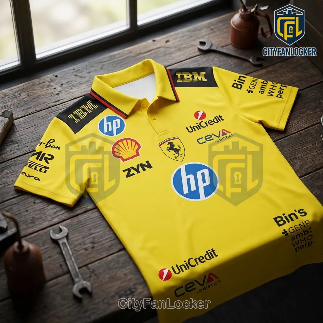 Lewis Hamilton Scuderia Ferrari 2026 Yellow Polo Shirt