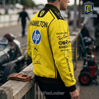 Lewis Hamilton Scuderia Ferrari Yellow Baseball Jacket 2026