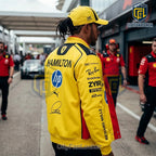 Lewis Hamilton Scuderia Ferrari Yellow Baseball Jacket 2026