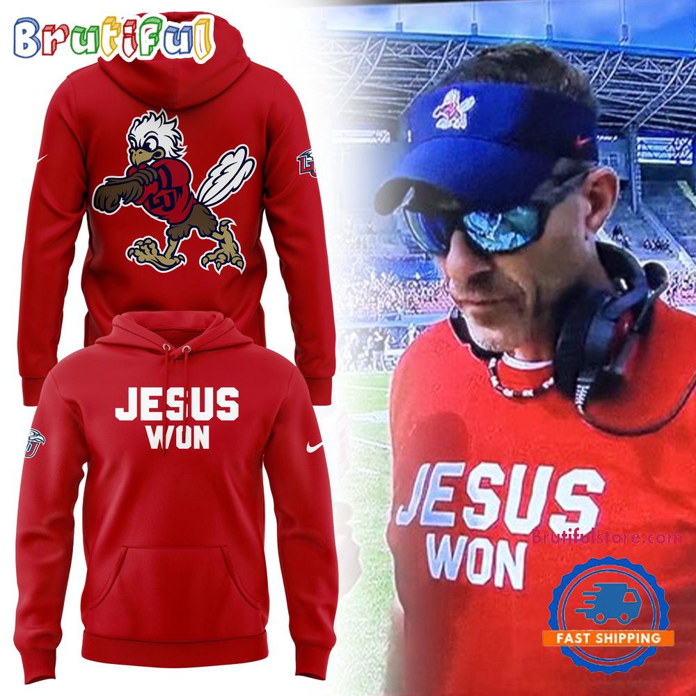 Liberty Flames Coach Jamey Chadwell Jesus Won Hoodie T-Shirt