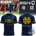 Limited Edition For Lou Notre Dame Fighting Irish Football Navy T Shirt