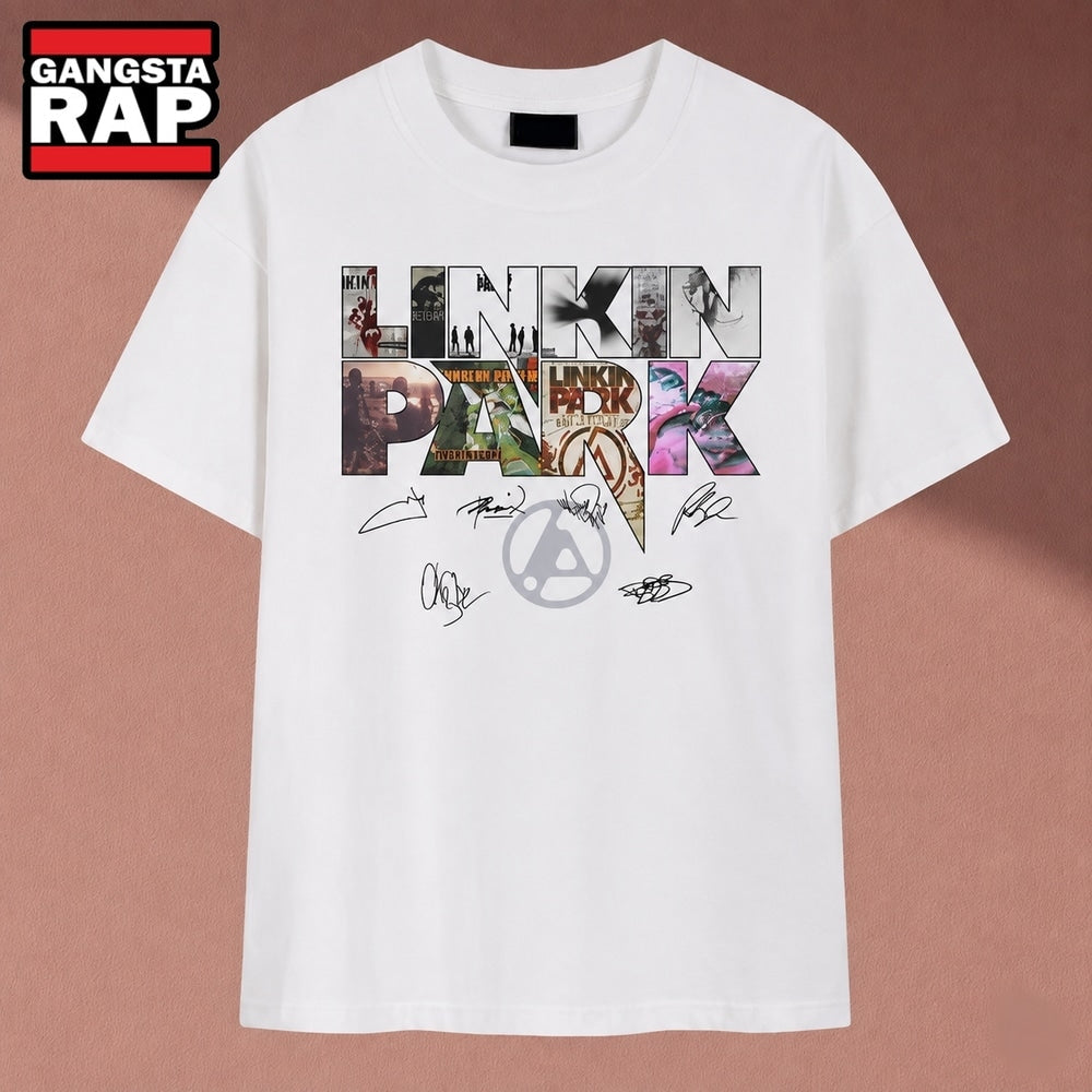 Linkin Park Album Collage Signatures Vintage Rock Band T Shirt, Music 2D Shirt
